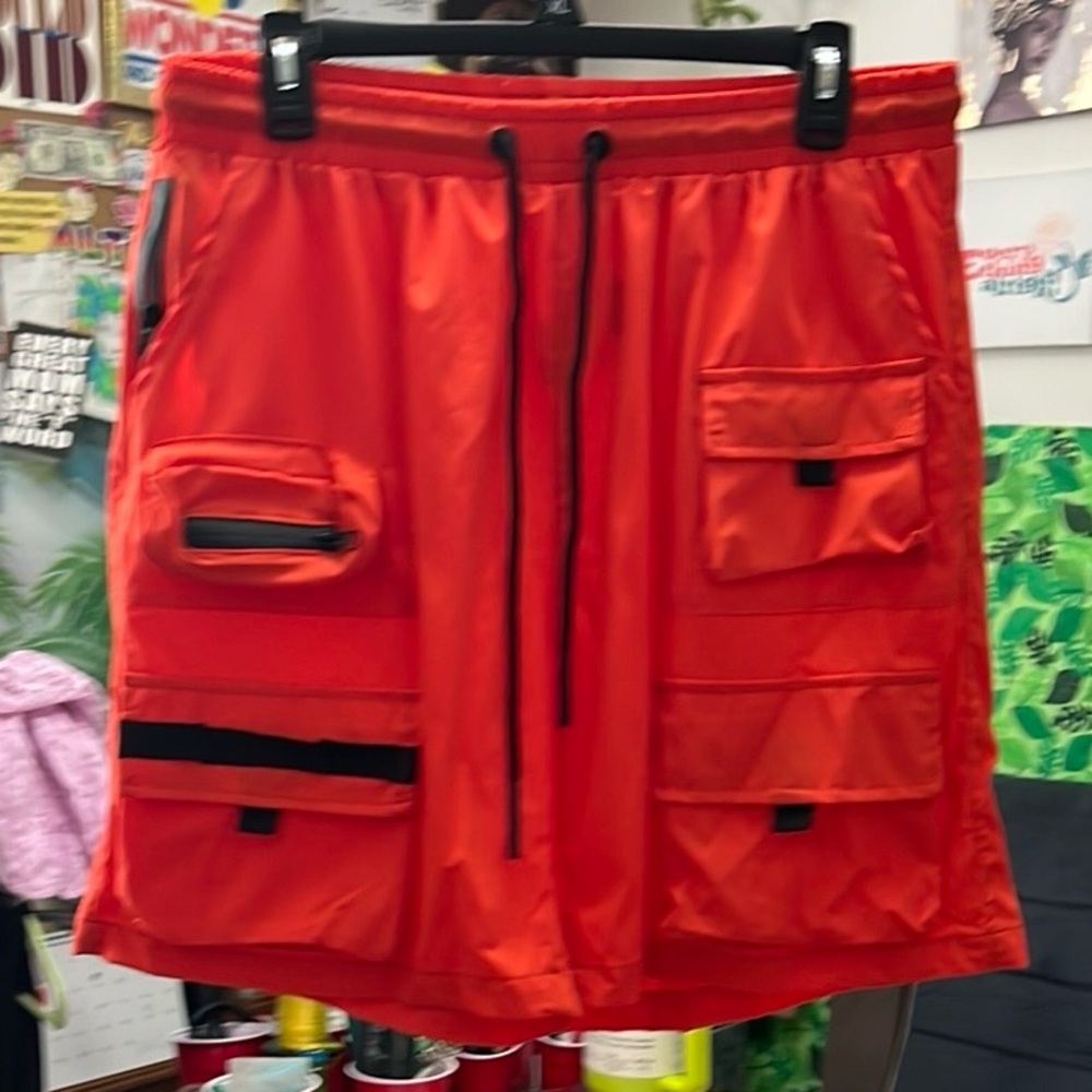 American Stitch Red Cargo Shorts Vibrant Style